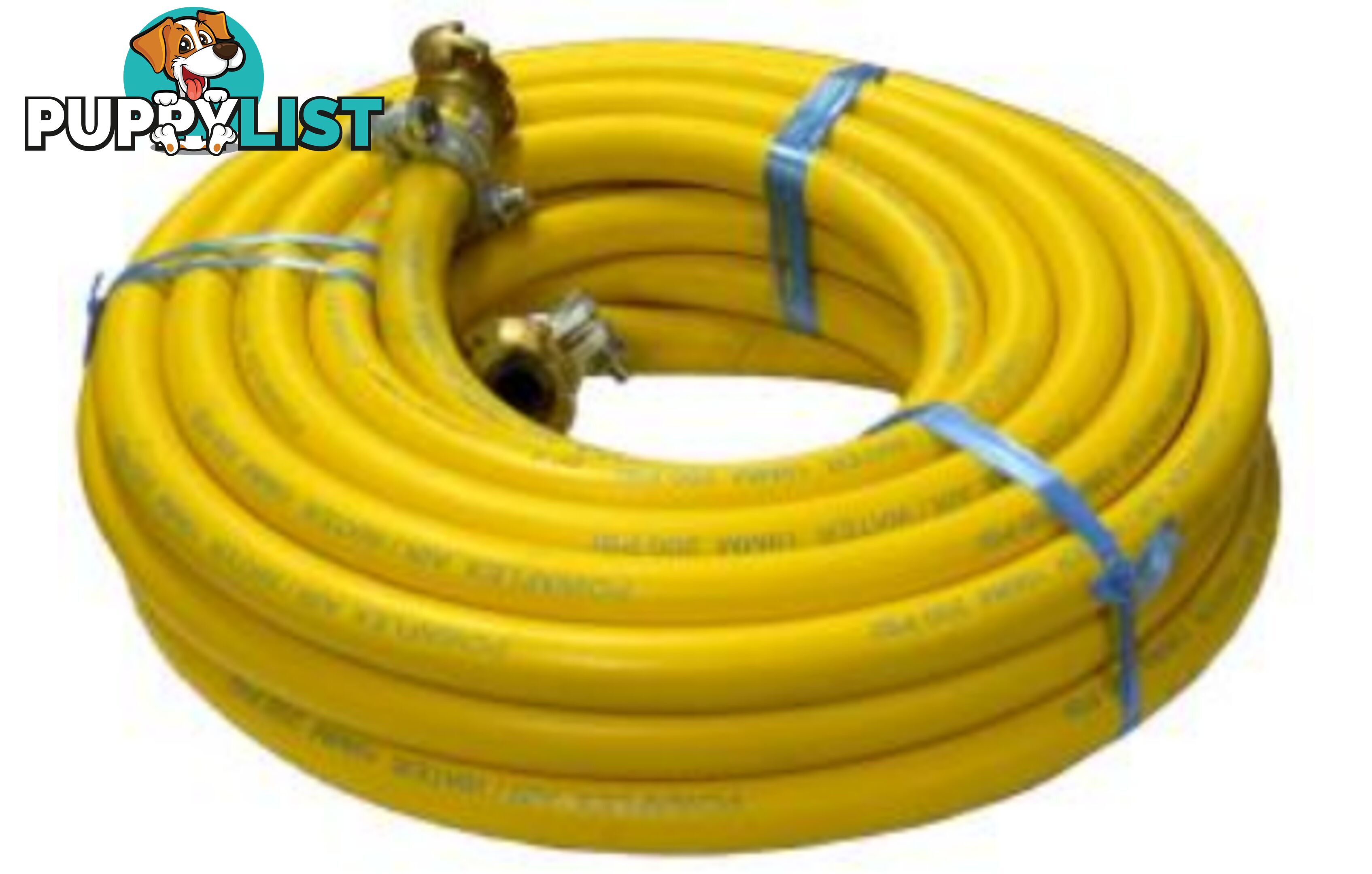 1" x 20mt Yellow Rubber Fitted Compressor Hose