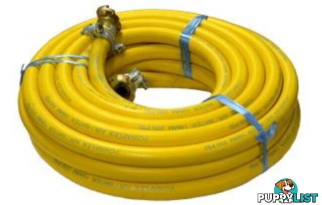 1" x 20mt Yellow Rubber Fitted Compressor Hose