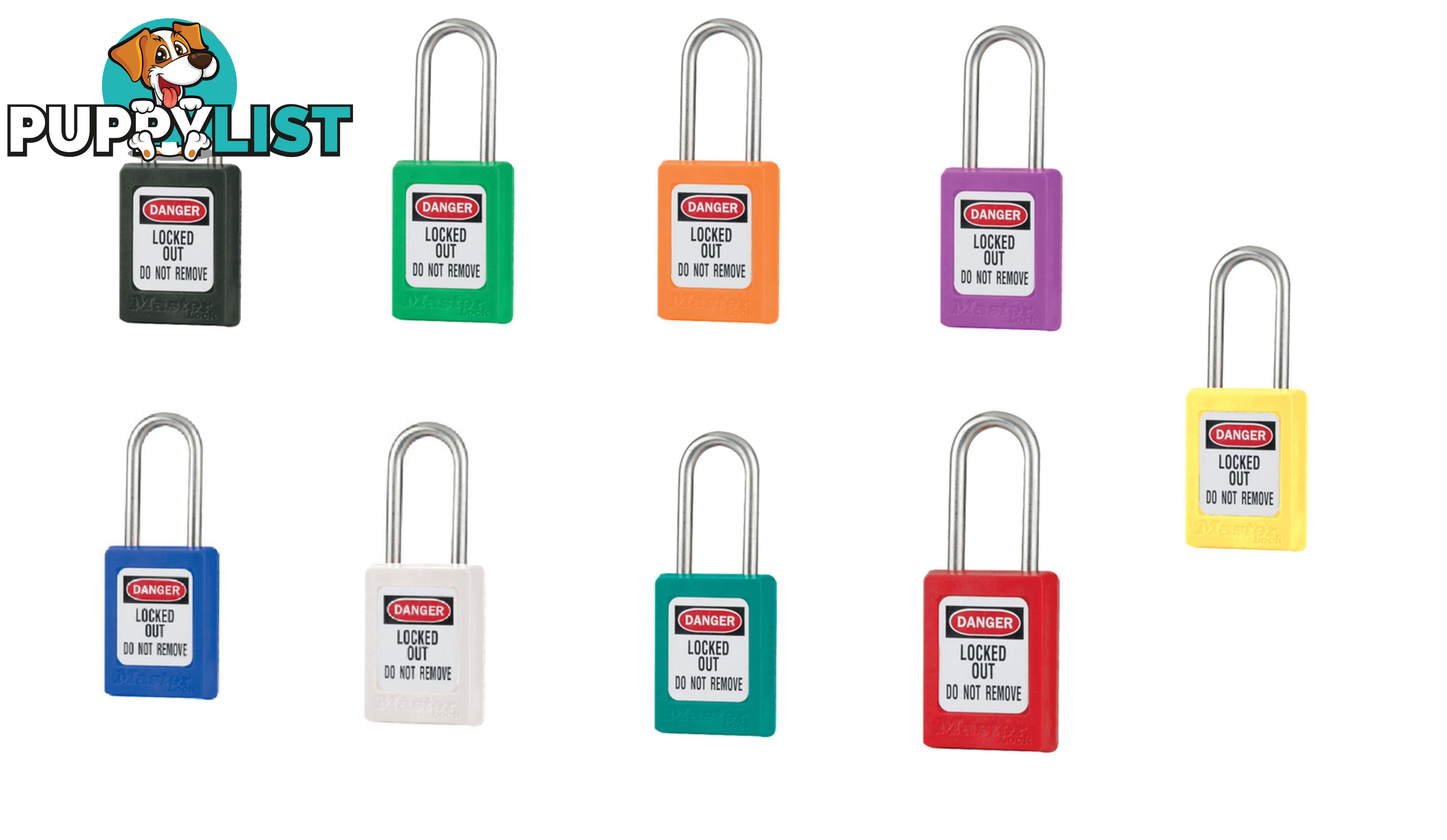 Global Zenex Thermoplastic Safety Padlocks 35mm X 38mm Masterlock S31_