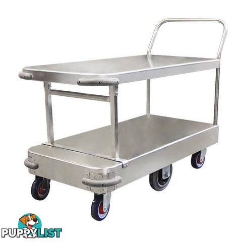 Wide Stock Trolley 6 Wheel Twin Platform Single Handle Richmond PGR201