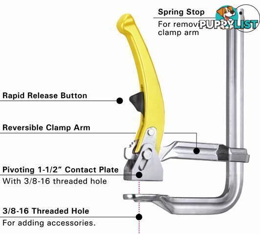 Ratchet Action Utility Clamp 254mm Capacity Strong Hand UF100RM