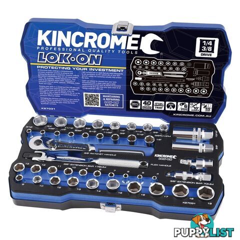 Socket Set 44 Piece 1/4" & 3/8" Drive - Metric & Imperial Kincrome K27031