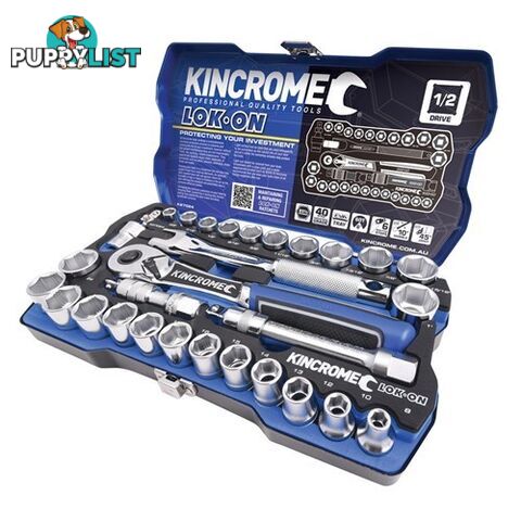 Socket Set 29 Piece 1/2'' Drive LOK-ONâ¢ Metric/Imperial Kincrome K27024