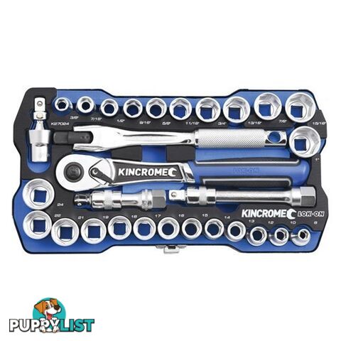 Socket Set 29 Piece 1/2'' Drive LOK-ONâ¢ Metric/Imperial Kincrome K27024