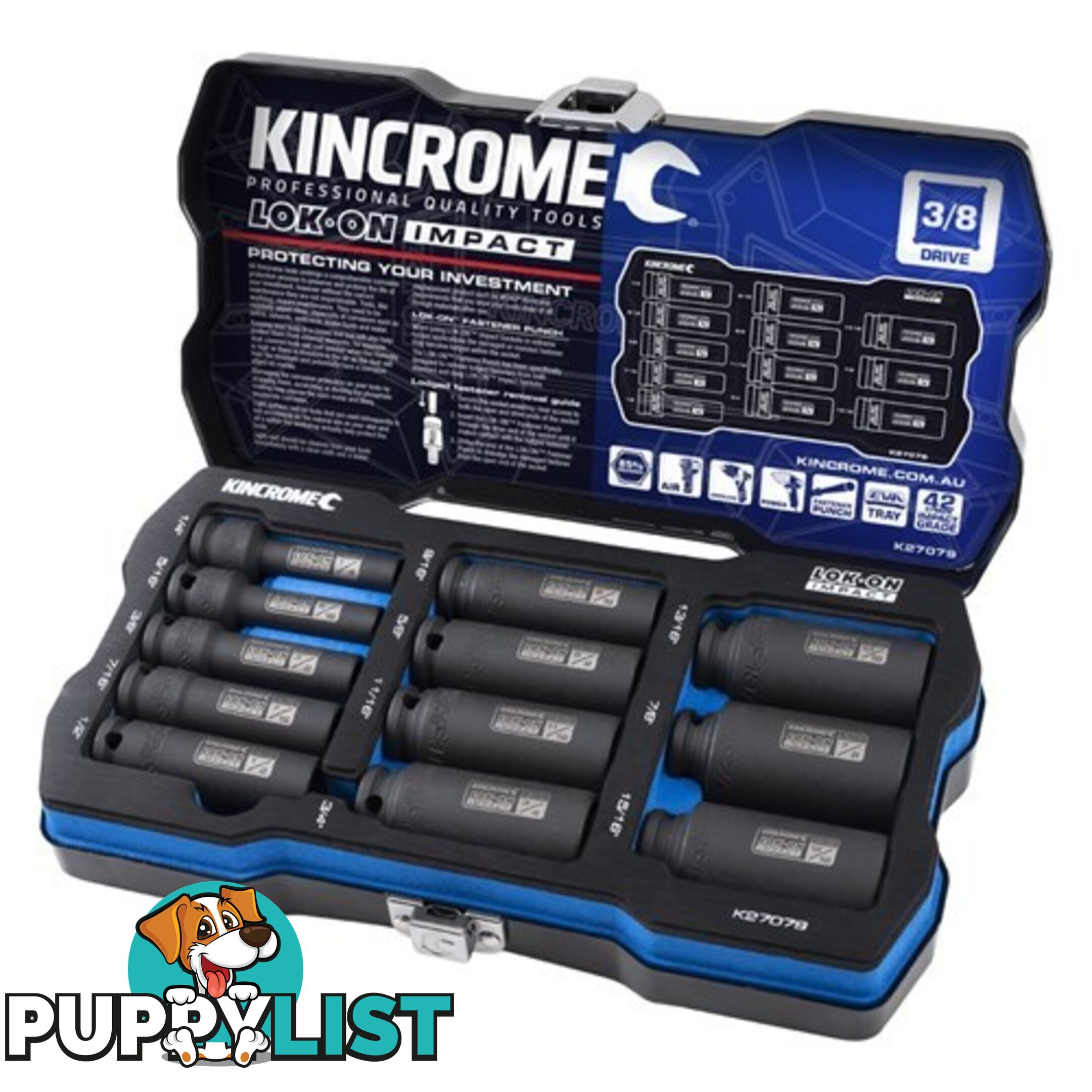 Lok-Onâ¢ Deep Impact Socket Set 12 Piece 3/8" Drive - Imperial Kincrome K27079