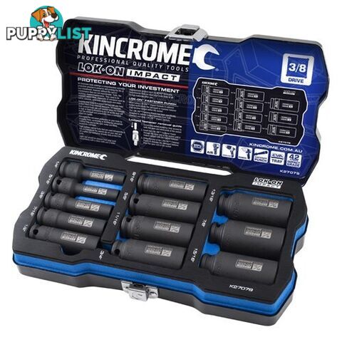 Lok-Onâ¢ Deep Impact Socket Set 12 Piece 3/8" Drive - Imperial Kincrome K27079