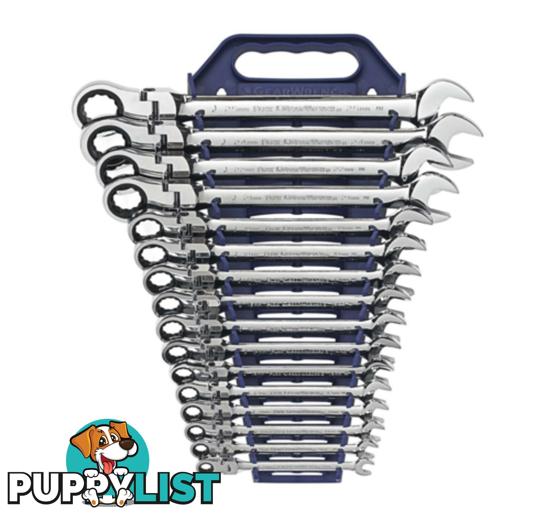 16 pc Flex Comb Rat Wrench Set Metric