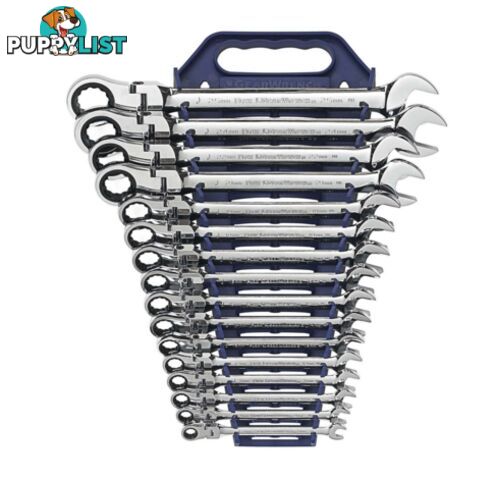 16 pc Flex Comb Rat Wrench Set Metric