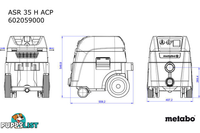 All Purpose Vacuum Cleaner ASR 35 H ACP Metabo 602059190