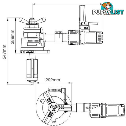 Pneumatic Pipe Beveller PRO10 1.5kw Cap 84mm ID 273mm OD WA-PRO10PBA