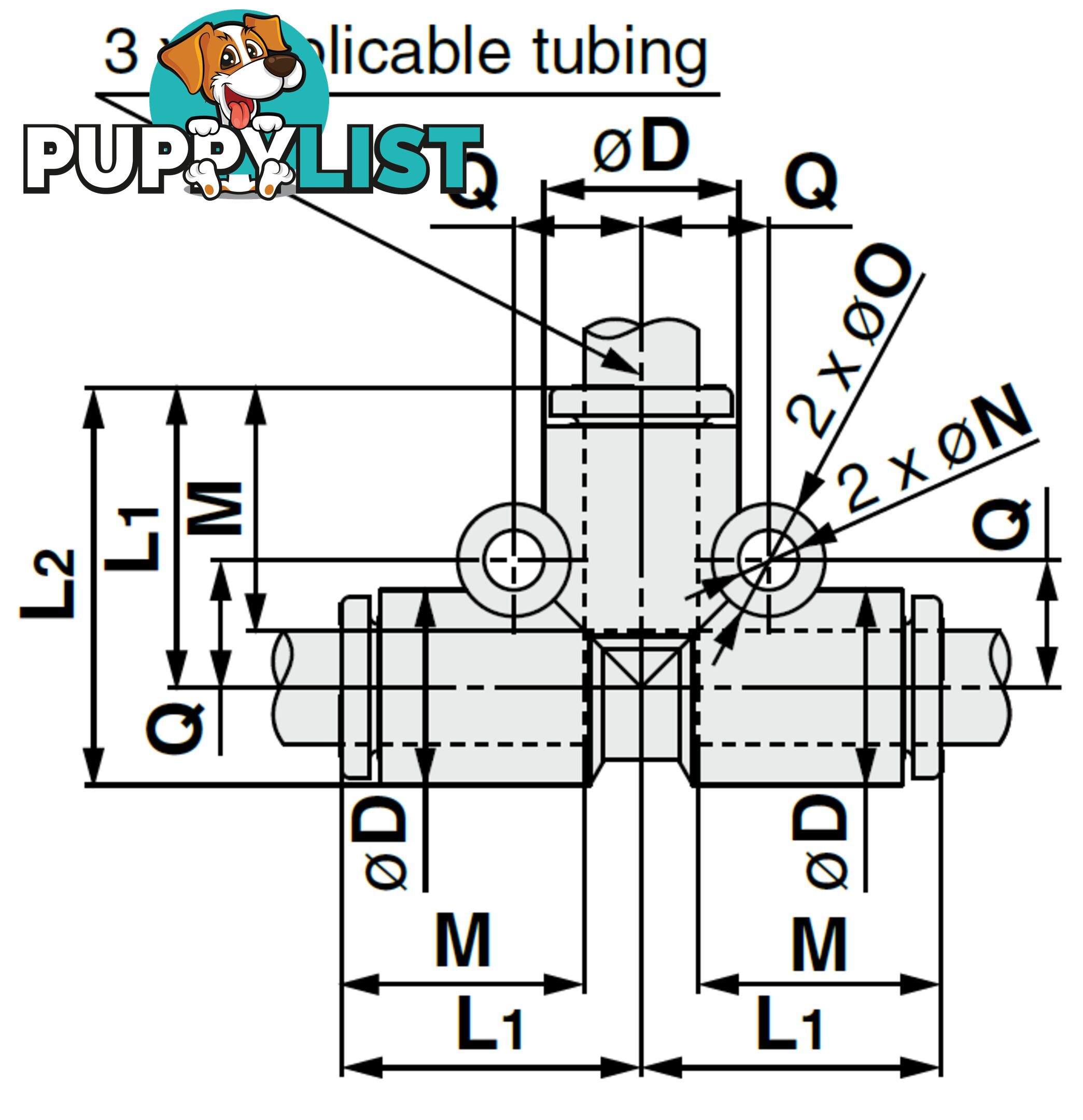 12mm Tees KQ2T12-00A Union