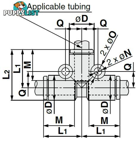 12mm Tees KQ2T12-00A Union