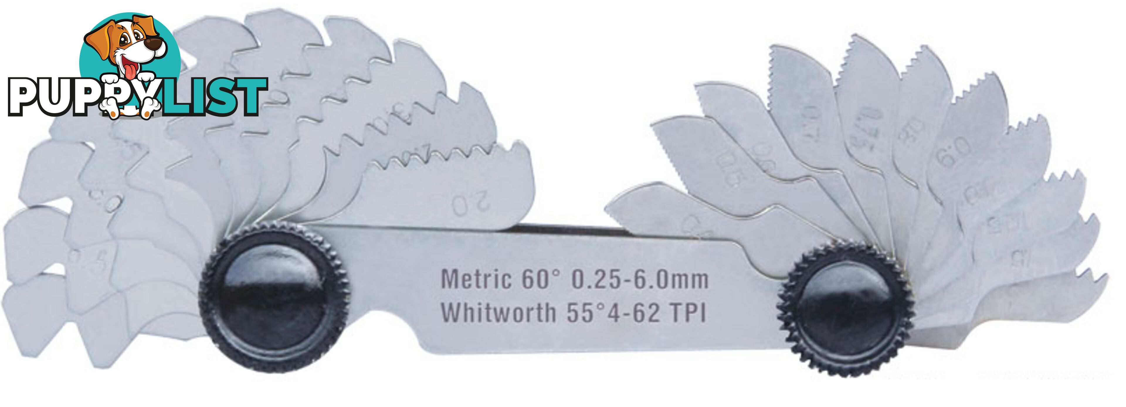 60Â° Metric & 55Â° Whitworth Thread Gauge 52 Leaves Accud AC-925-062-52