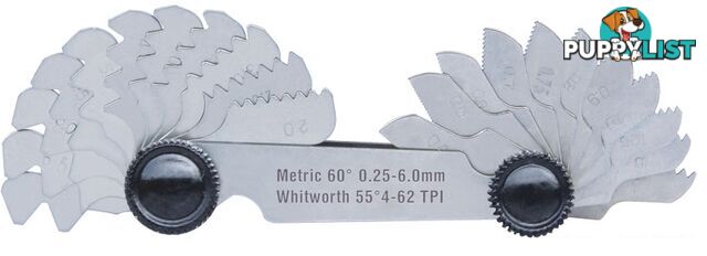 60Â° Metric & 55Â° Whitworth Thread Gauge 52 Leaves Accud AC-925-062-52