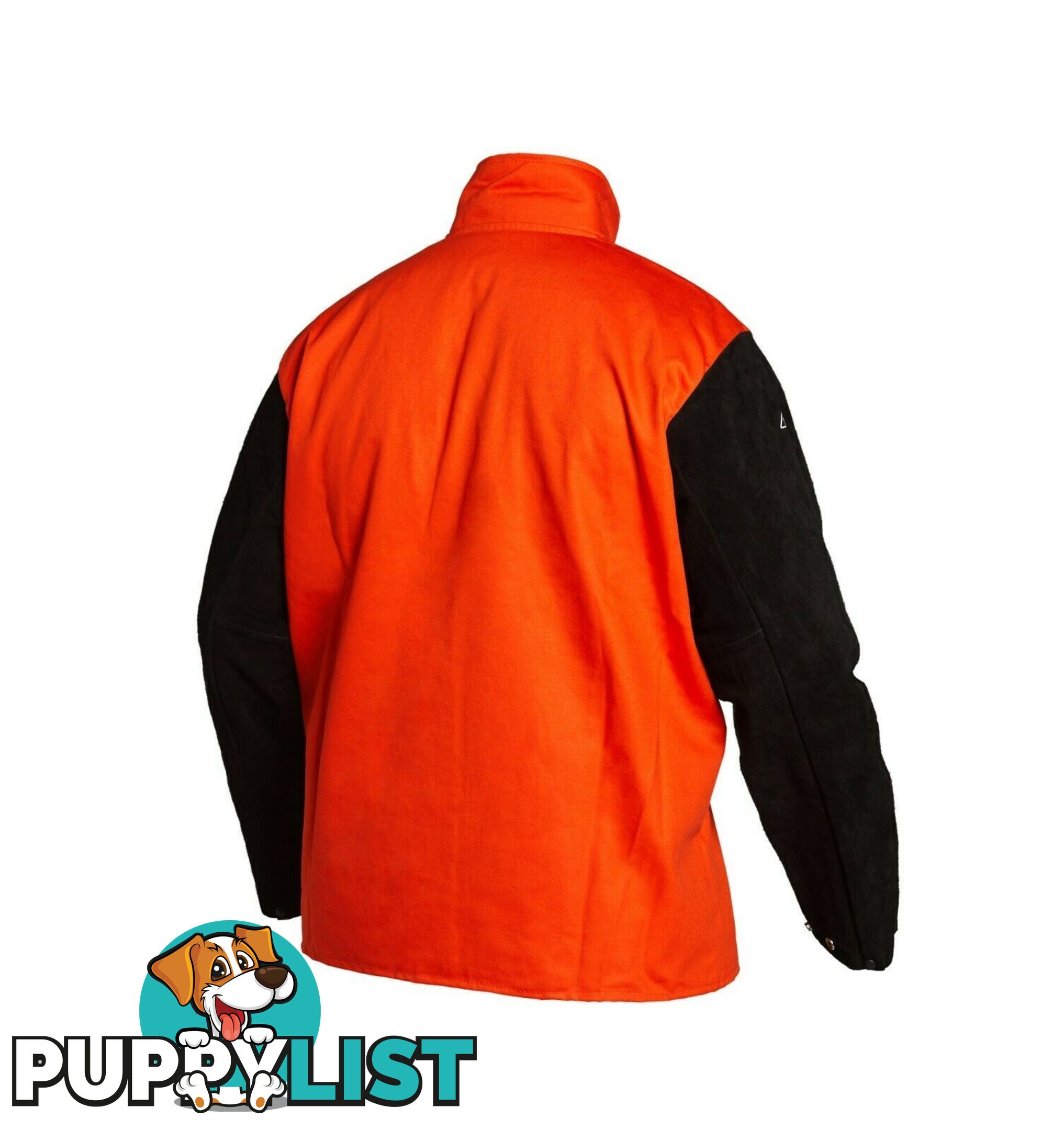 Welding Jacket Fire Resistant Bright Safety Orange with Leather Sleeves XLarge K4690-XL