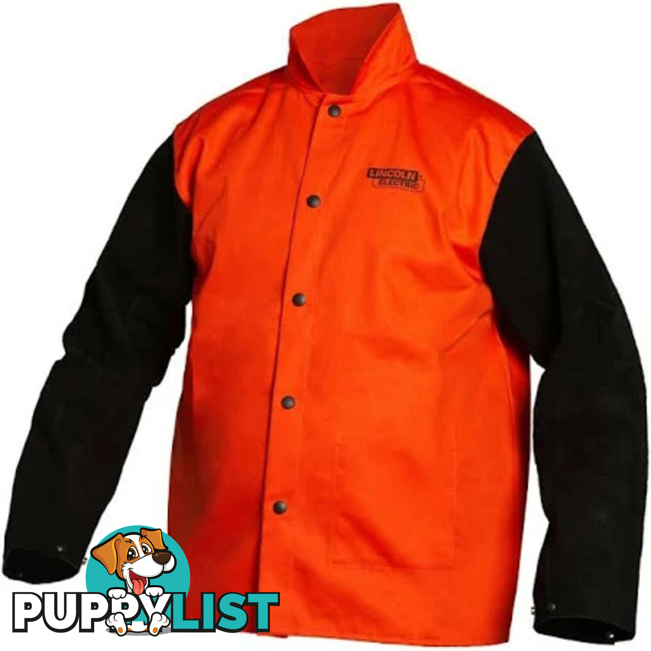 Welding Jacket Fire Resistant Bright Safety Orange with Leather Sleeves XLarge K4690-XL