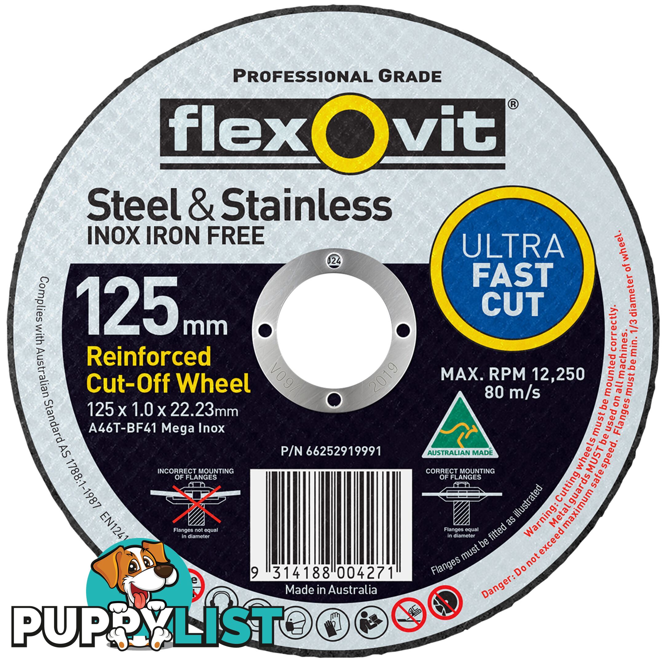 Cut-Off Wheel 125 x 1.0 x 22.23mm Ultra Fast Cut Steel/Inox Type 41 AO 66252919991