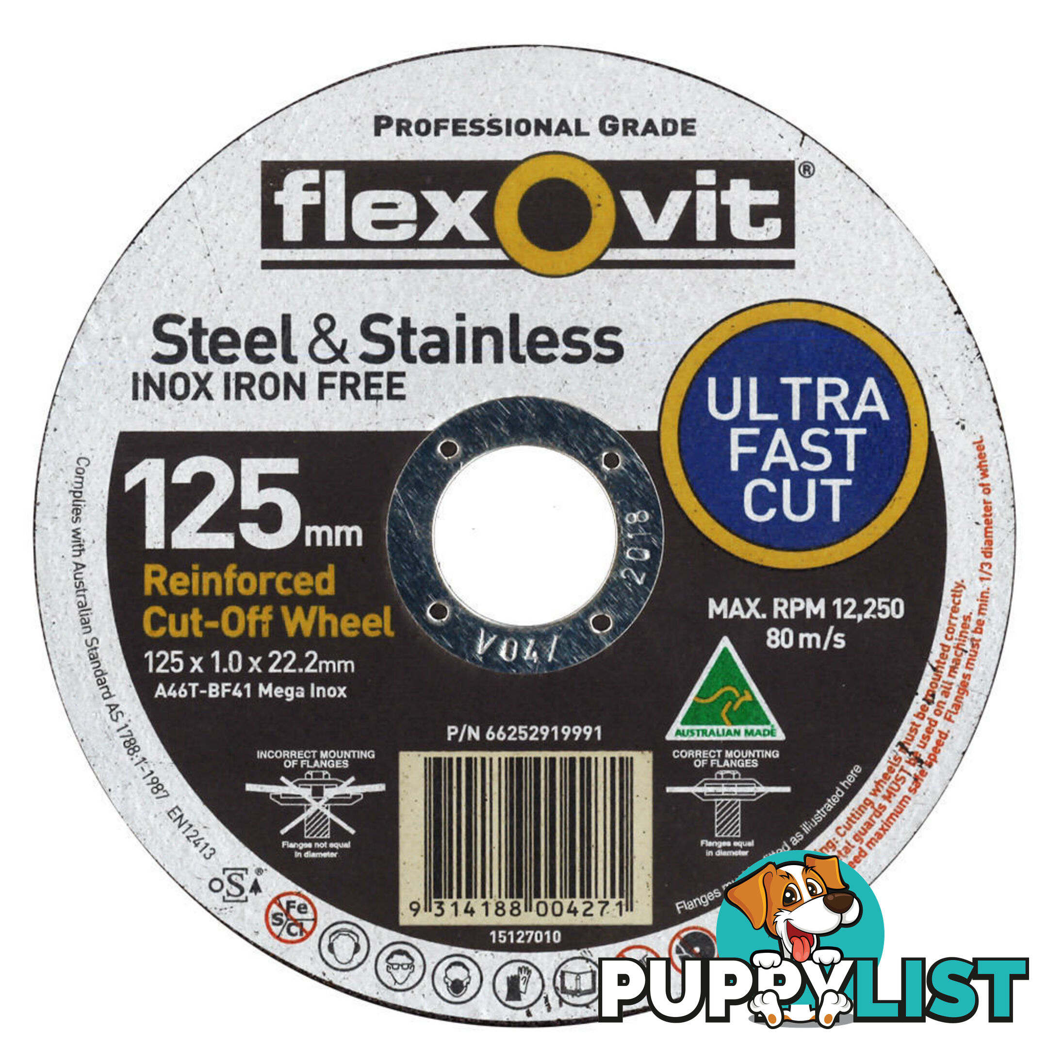 Cut-Off Wheel 125 x 1.0 x 22.23mm Ultra Fast Cut Steel/Inox Type 41 AO 66252919991