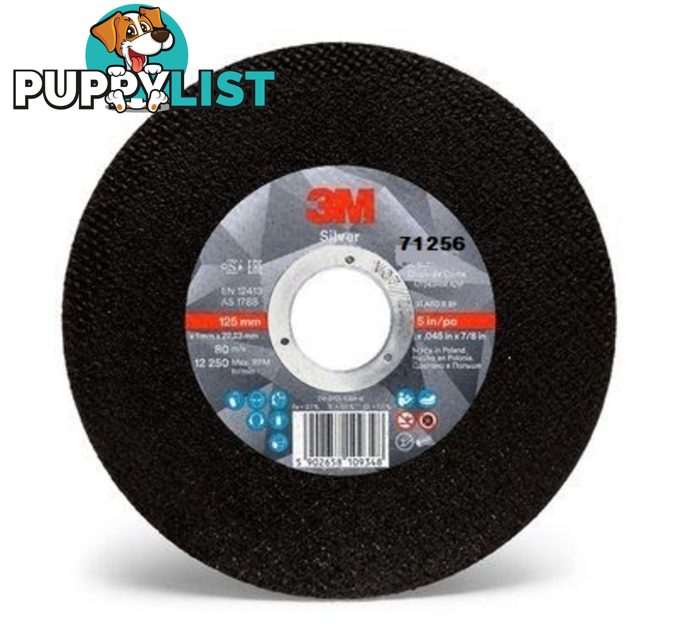 Silver Cut-Off Wheel 125 x 1.6 x 22.23mm 3M UU009597129 Pkt : 25