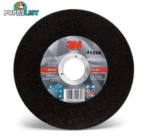 Silver Cut-Off Wheel 125 x 1.6 x 22.23mm 3M UU009597129 Pkt : 25