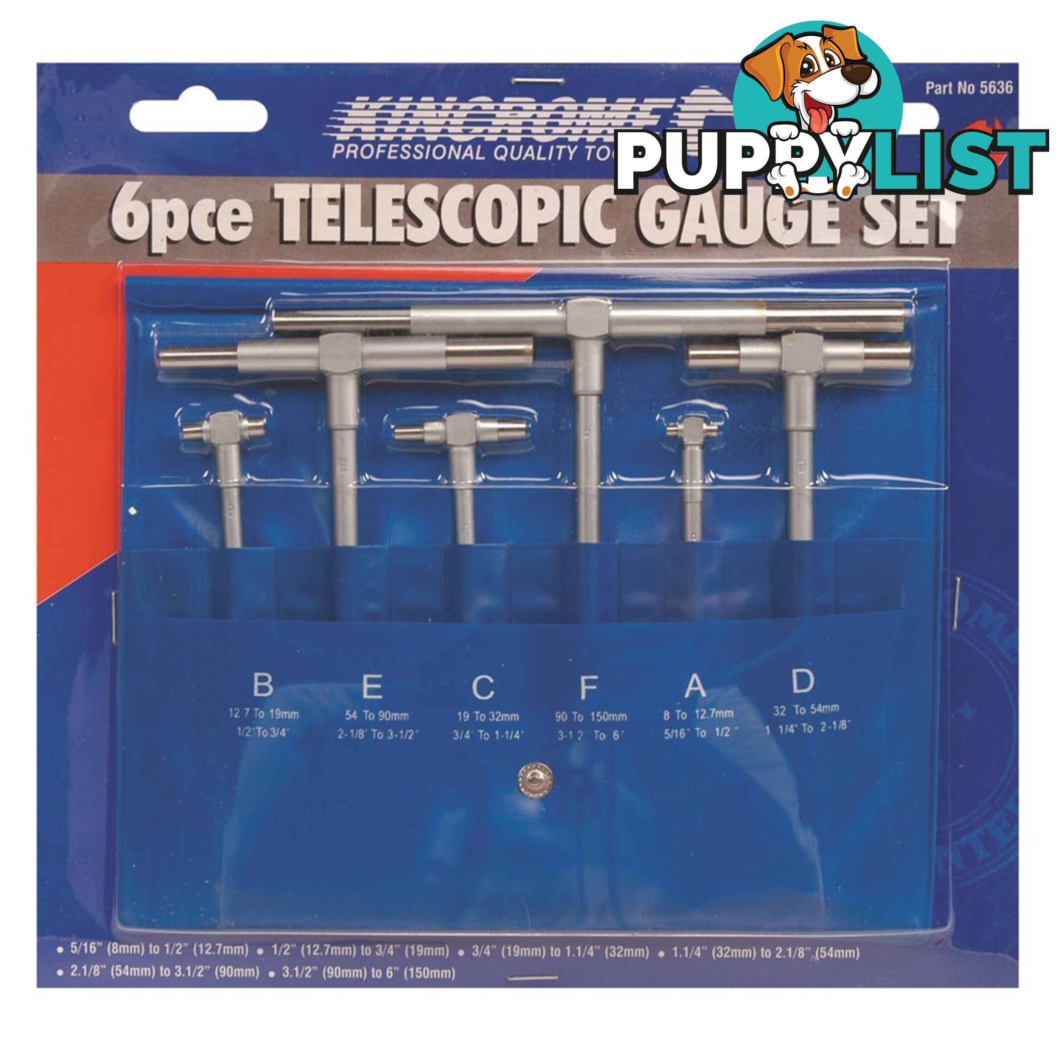 Telescopic Gauge Set 6 Piece Kincrome 5636