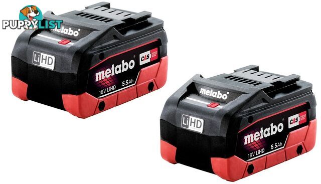 5.5Ah 18V LiHD Battery Pack of 2 Metabo AU32102550