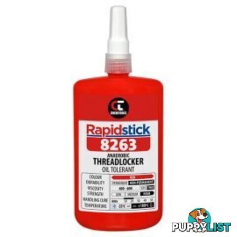 Rapidstick 8263 Threadlocker 250ml High Strength Oil Resist