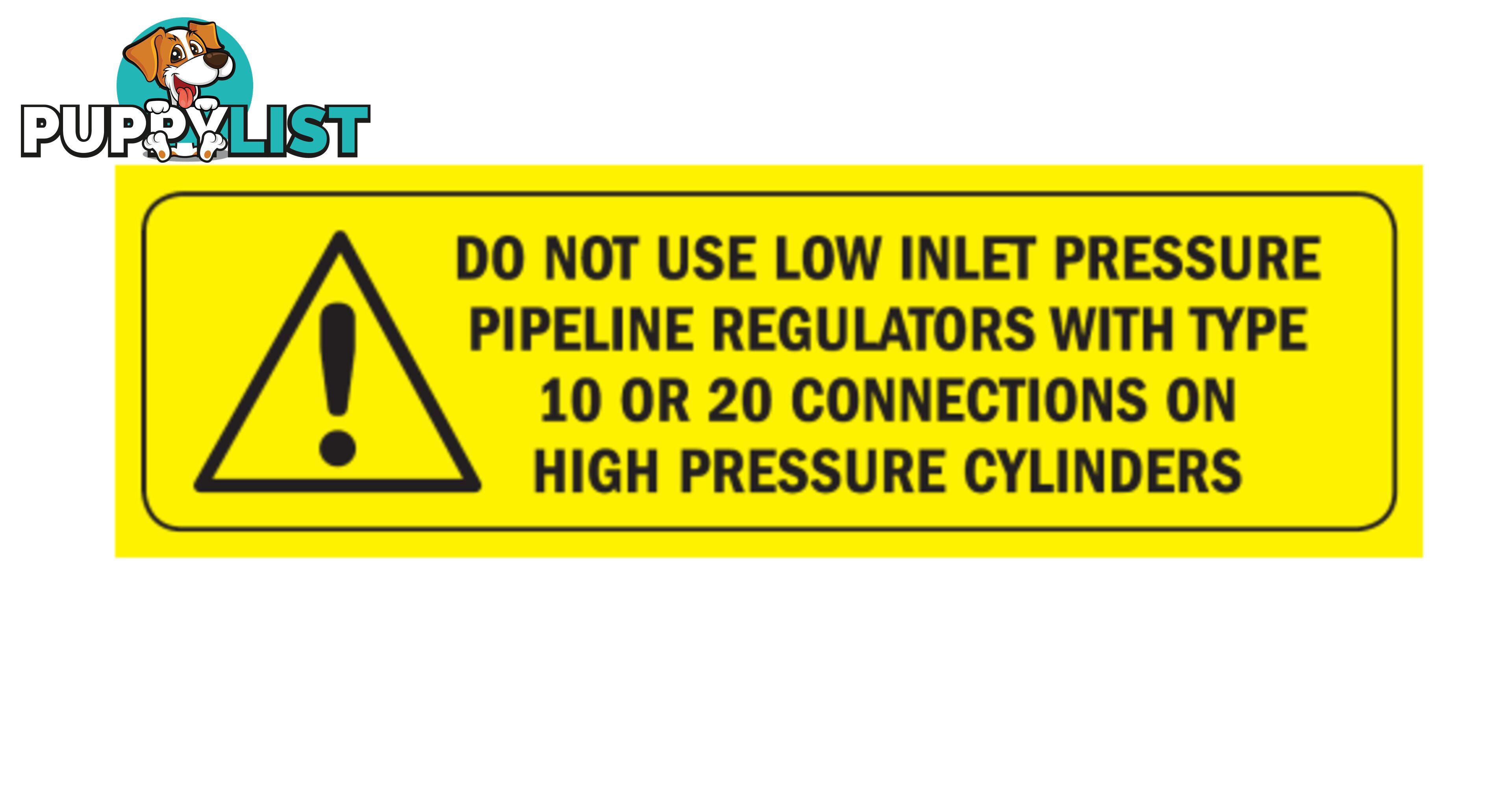 Label Pipeline Low Pressure Warning (1 Pack = 100 Labels) Tesuco W-MANLAB-04