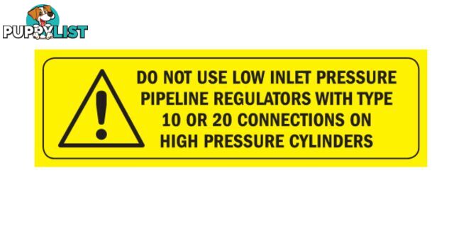 Label Pipeline Low Pressure Warning (1 Pack = 100 Labels) Tesuco W-MANLAB-04