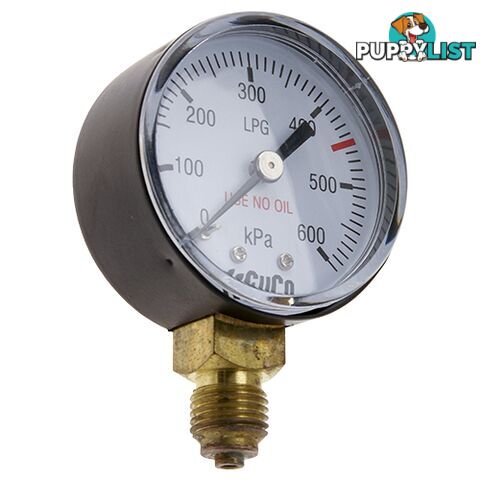 Pressure Gauge 0 - 600 kPa LPG 1/4" BSPP For RZ- Regulators