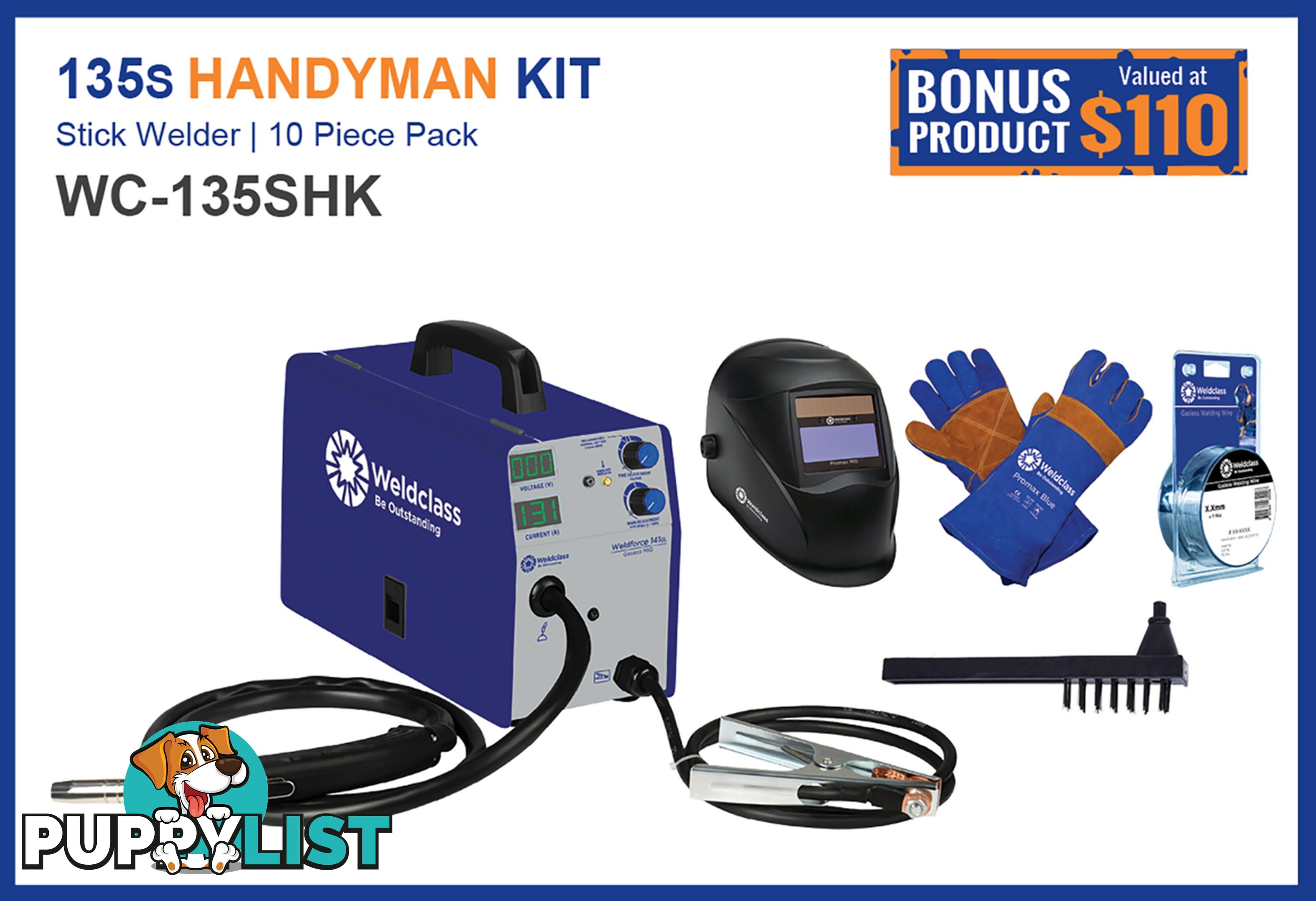 131S STICK Welder Handyman Kit 10 Piece Weldclass WC-135SHK