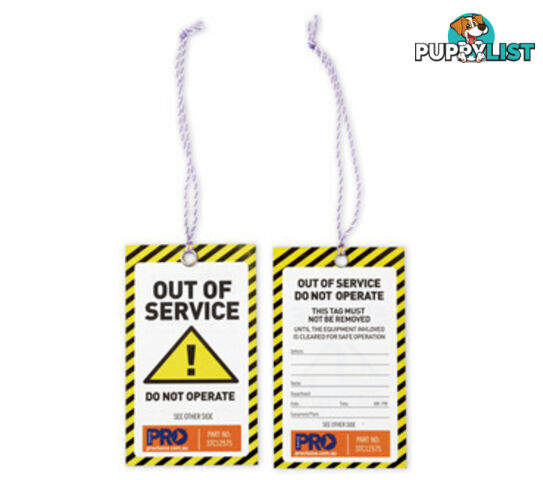 PRO Safety Tags - Yellow Caution Out of Service Do not Operate Tags Pkt : 100