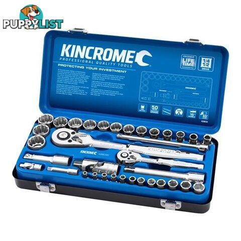 Socket Set 35 Piece 1/4 & 1/2" Drive - Metric Kincrome K28030