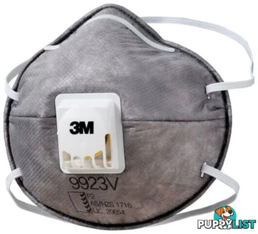 Cupped Particulate Respirator 9923V, P2 Valved with Organic Vapour Relief Pkt : 10