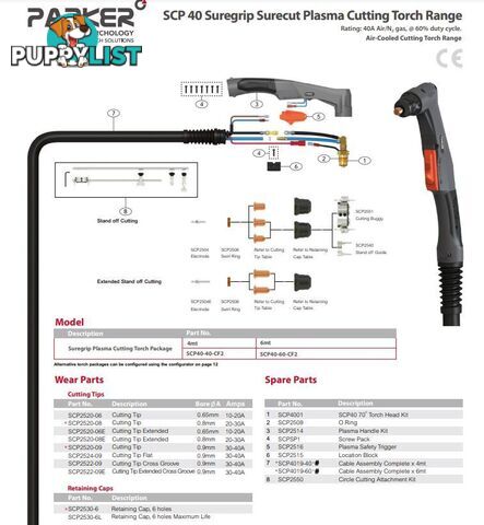 Electrodes To Suit Surecut P40 Torch WIA Pkt : 5 SCP2504