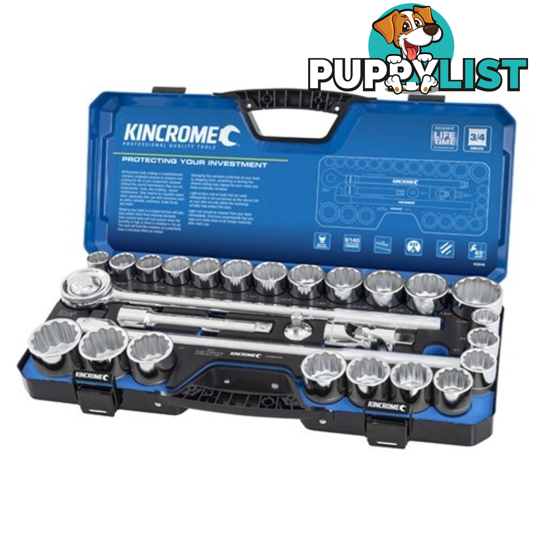 Socket Set 28 Piece 3/4â Drive Metric & Imperial Kincrome K28045