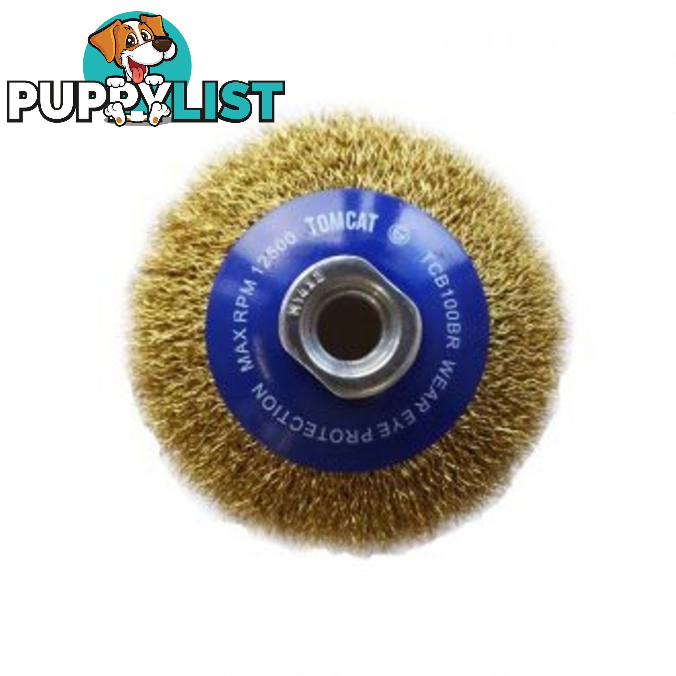 100mm Crimped Brass Wire Bevel Brush Josco TCB100BR