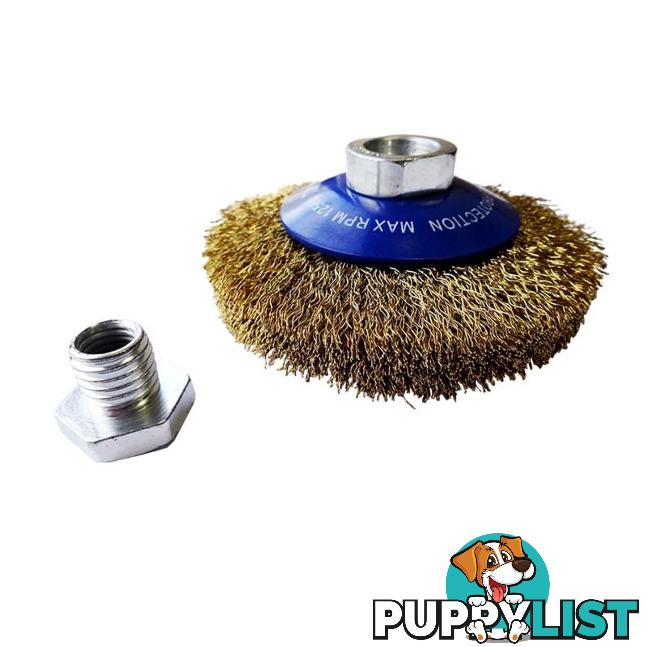 100mm Crimped Brass Wire Bevel Brush Josco TCB100BR