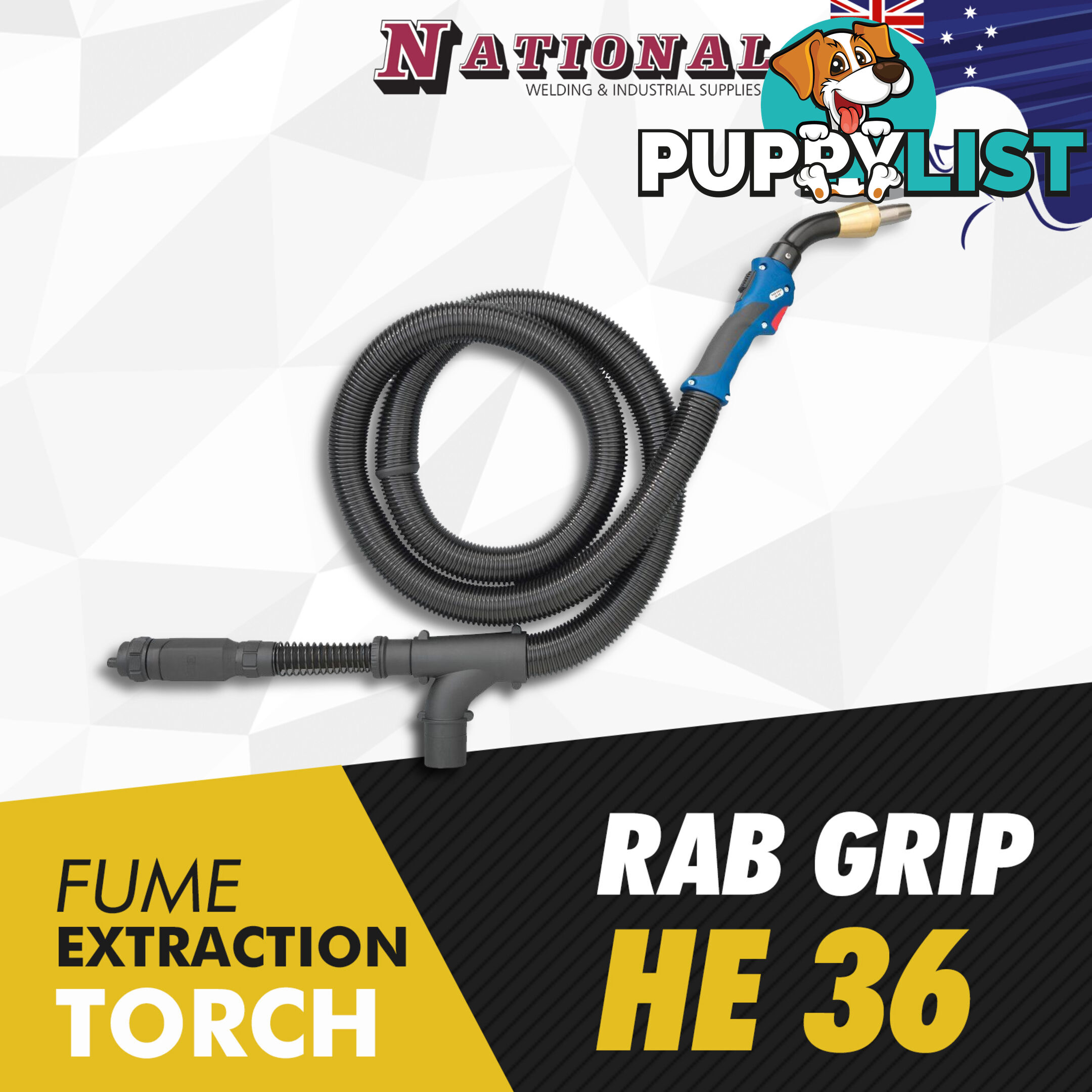 Fume Extraction Torch Rab Grip 36 HE 45Â° 4 Metres Binzel 614.0177.1