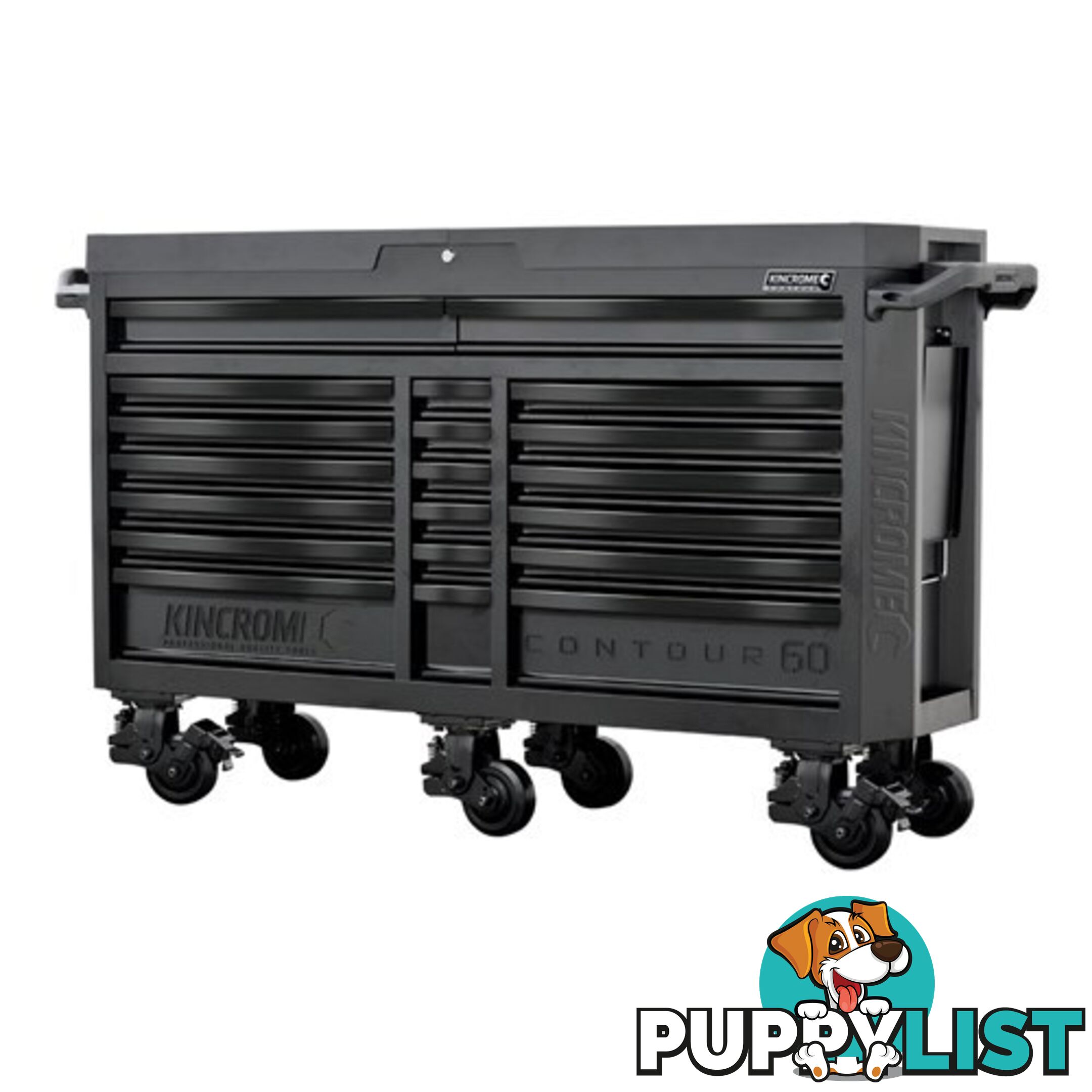 ContourÂ® Super Wide Tool Trolley 20 Drawer Black Series Kincrome K7862