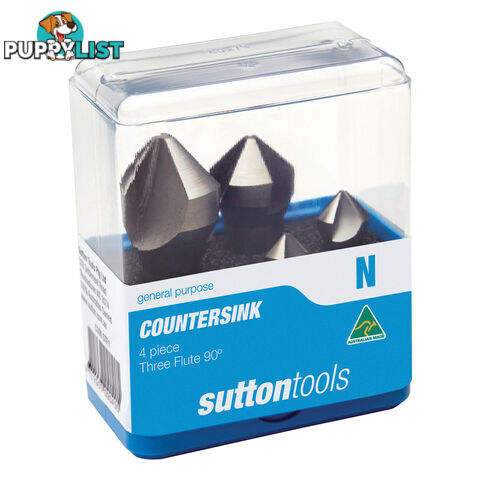 Countersink Set Three Flute 90Â° 4 Piece Sutton Tool C105STF1