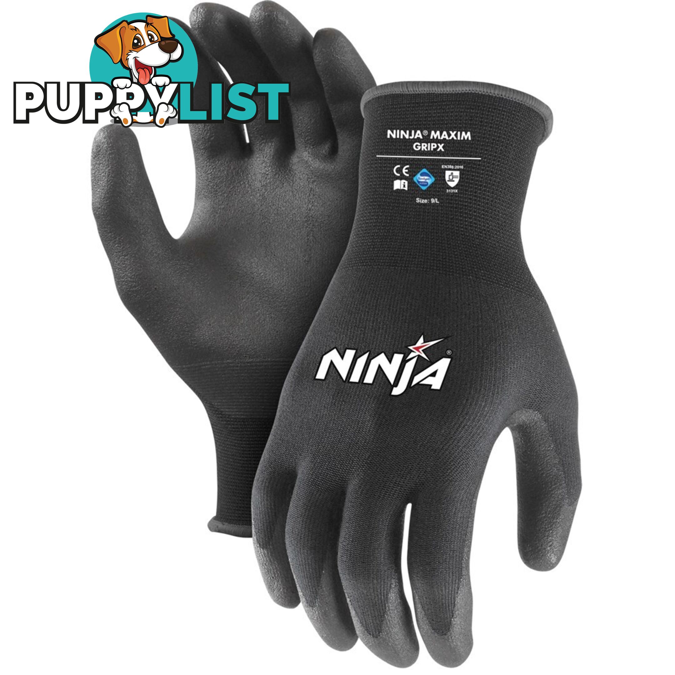 Black Ninja HPT GripX Glove Size Large NIGRPXHPTBK000L