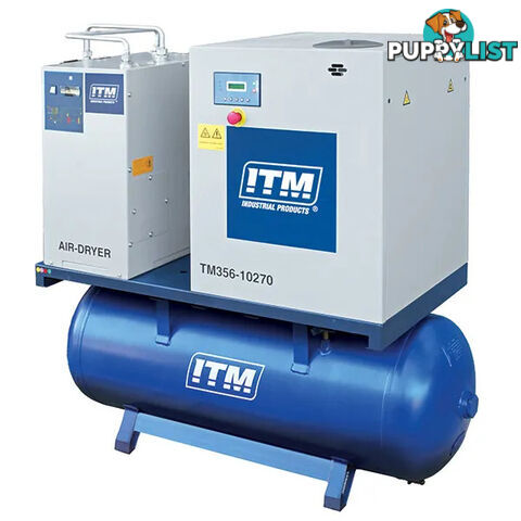 Air Compressor Rotary Screw With Dryer 3 Phase 10 HP 270 Litres FAD 1080 ITM TM356-10270