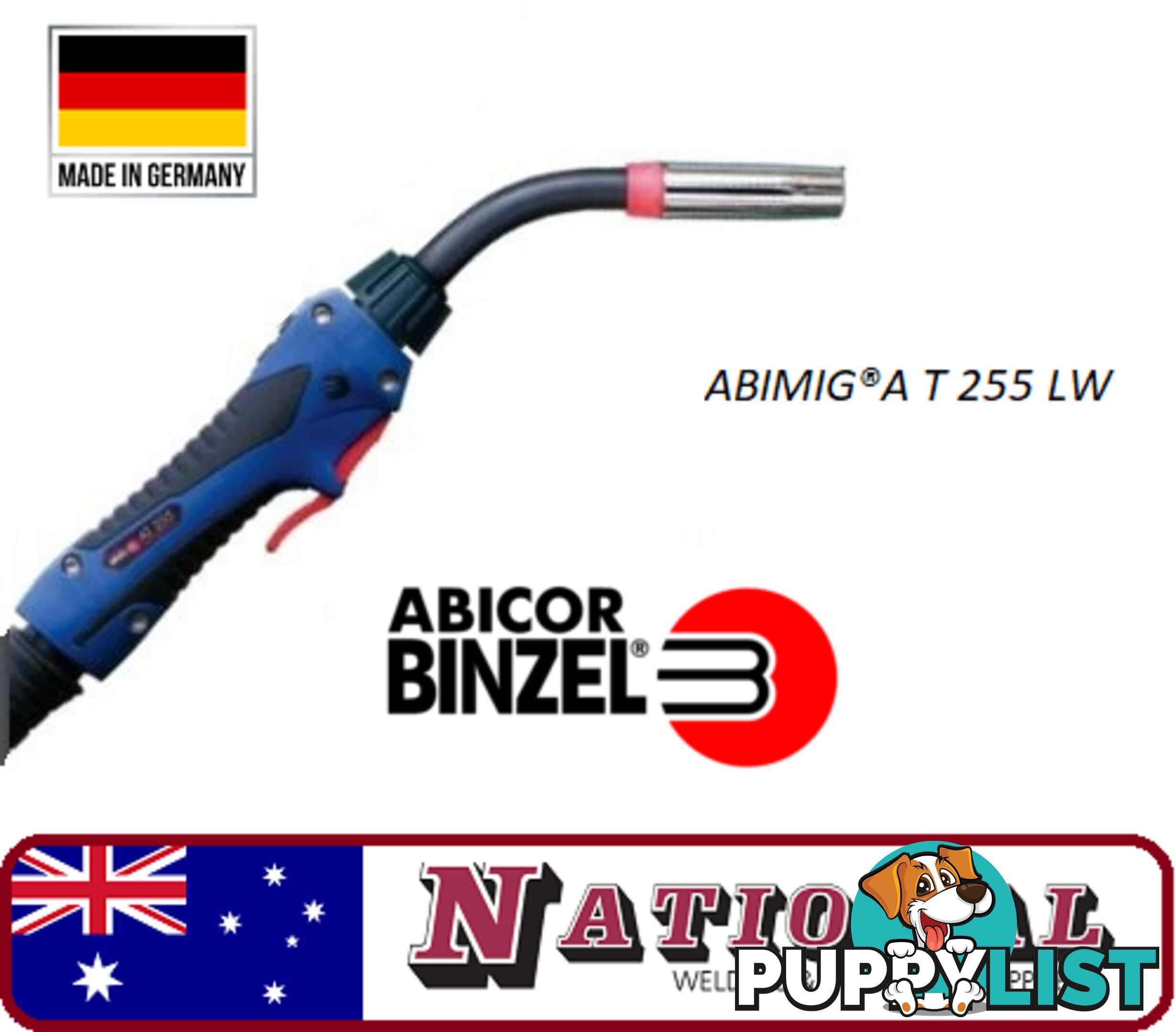 ABIMIGÂ®A T 255 LW MIG Welding Torch 4 Metres Binzel 004.D851.1