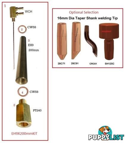 Spot Welder Tip Holder Kit EH9 25 x 200mm