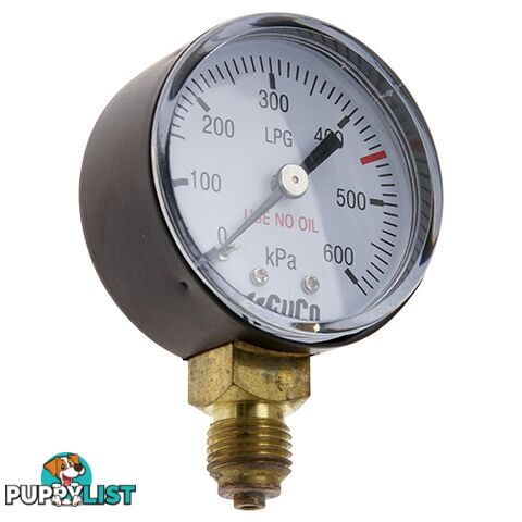 Pressure Gauge 0 - 600 kPa LPG 1/4" BSPP For RB- Regulators