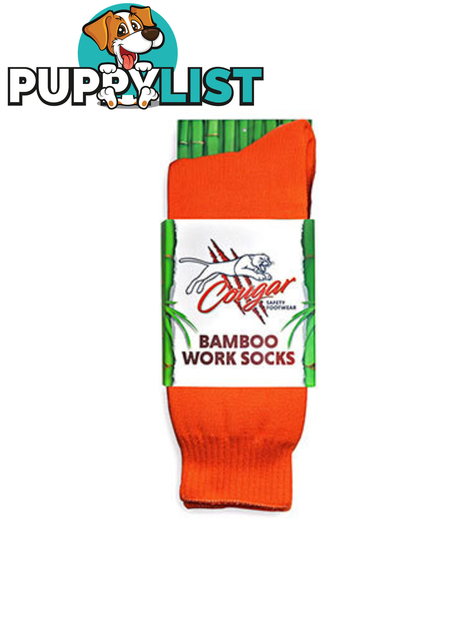 Bamboo Work Socks Orange Colour Cougar CWS-Orange