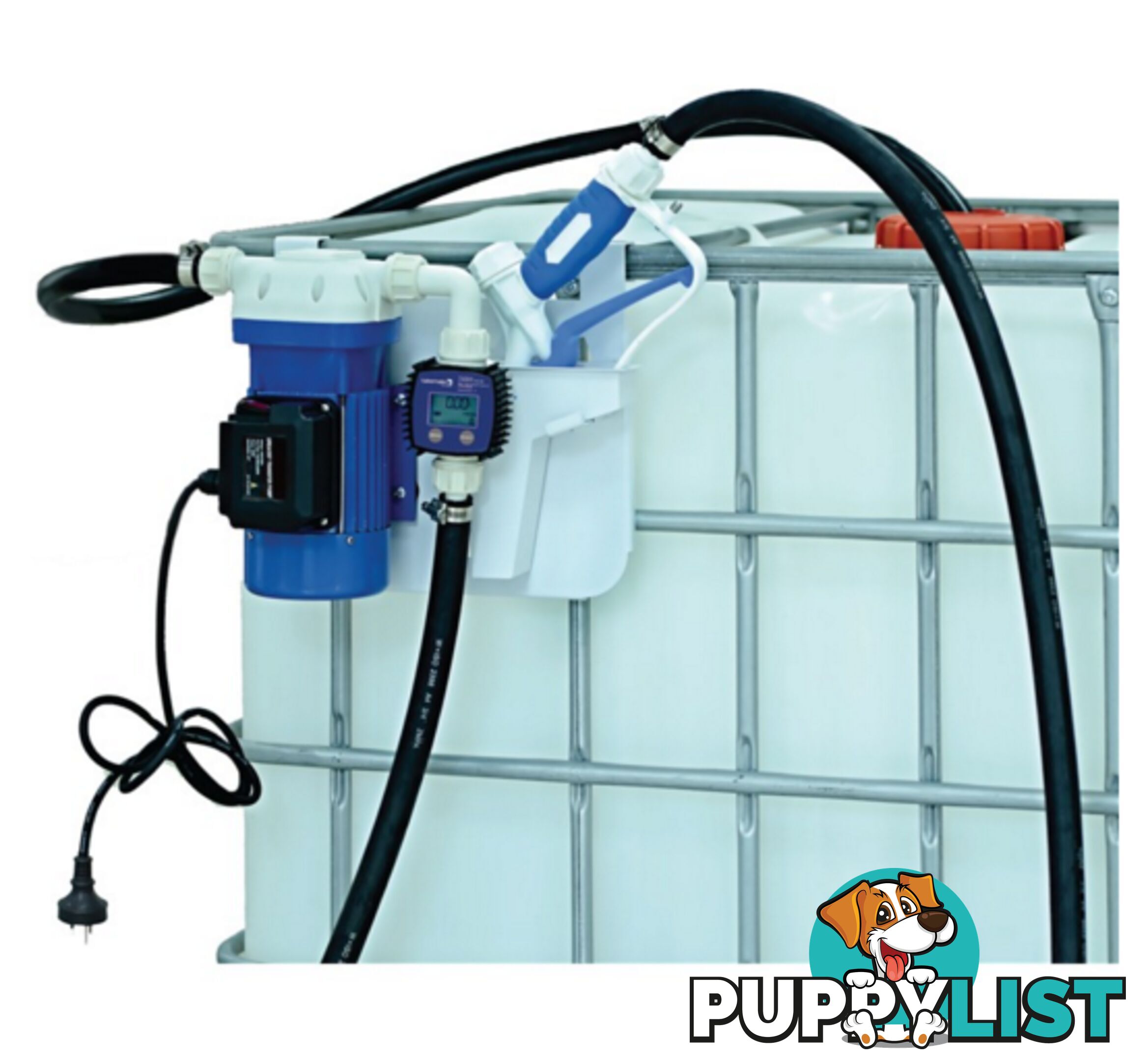 240V Urea/Def 25LPM IBC Transfer pump with meter & manual nozzle