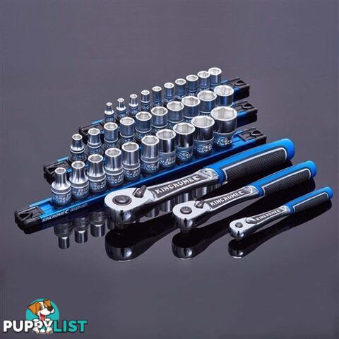 Lok-Onâ¢ Socket Set Twist-Lock Rail 11 Piece 3/8 Drive - Metric K27042 Kincrome