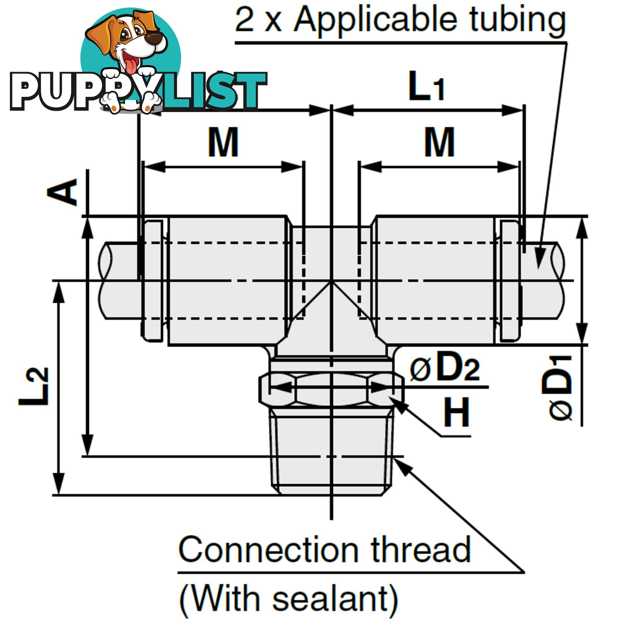 4mm TEES KQ2T04-01NS1 4 x 1/8